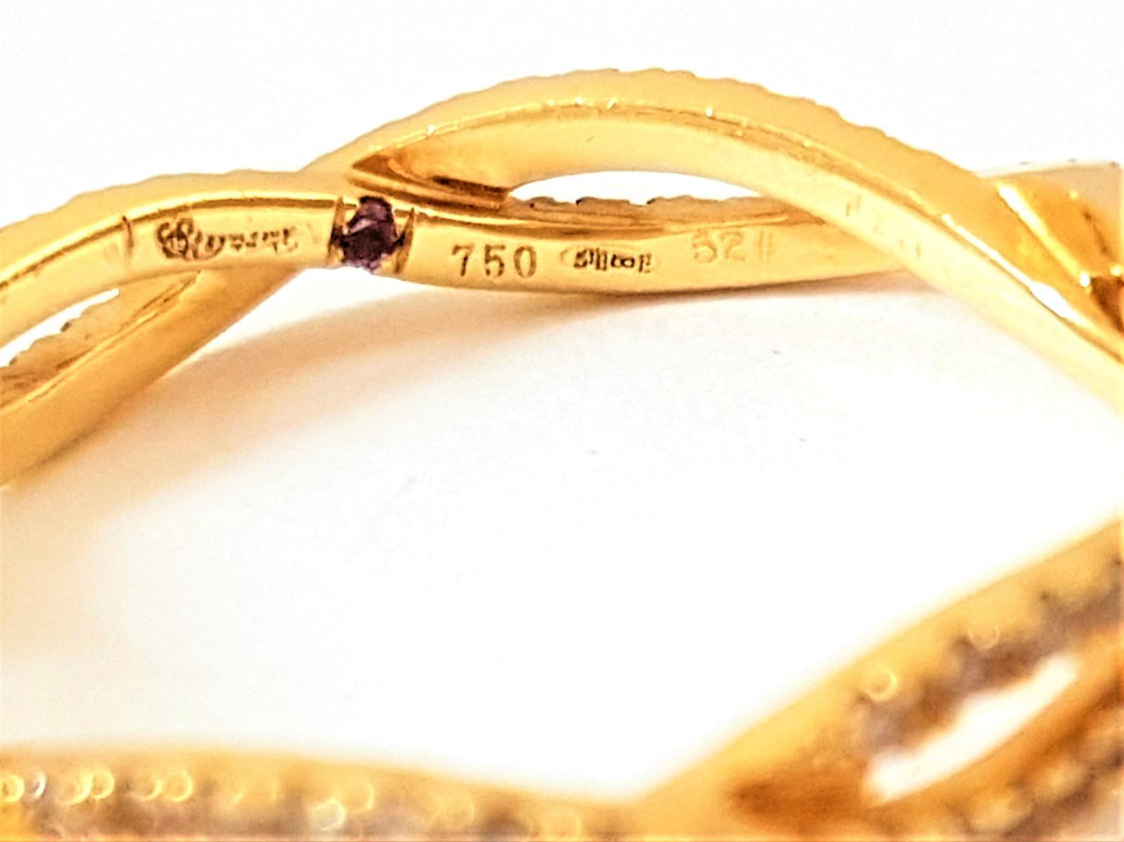 Entrelacs Gelbgold-Diamantring mit Etername im Angebot 2