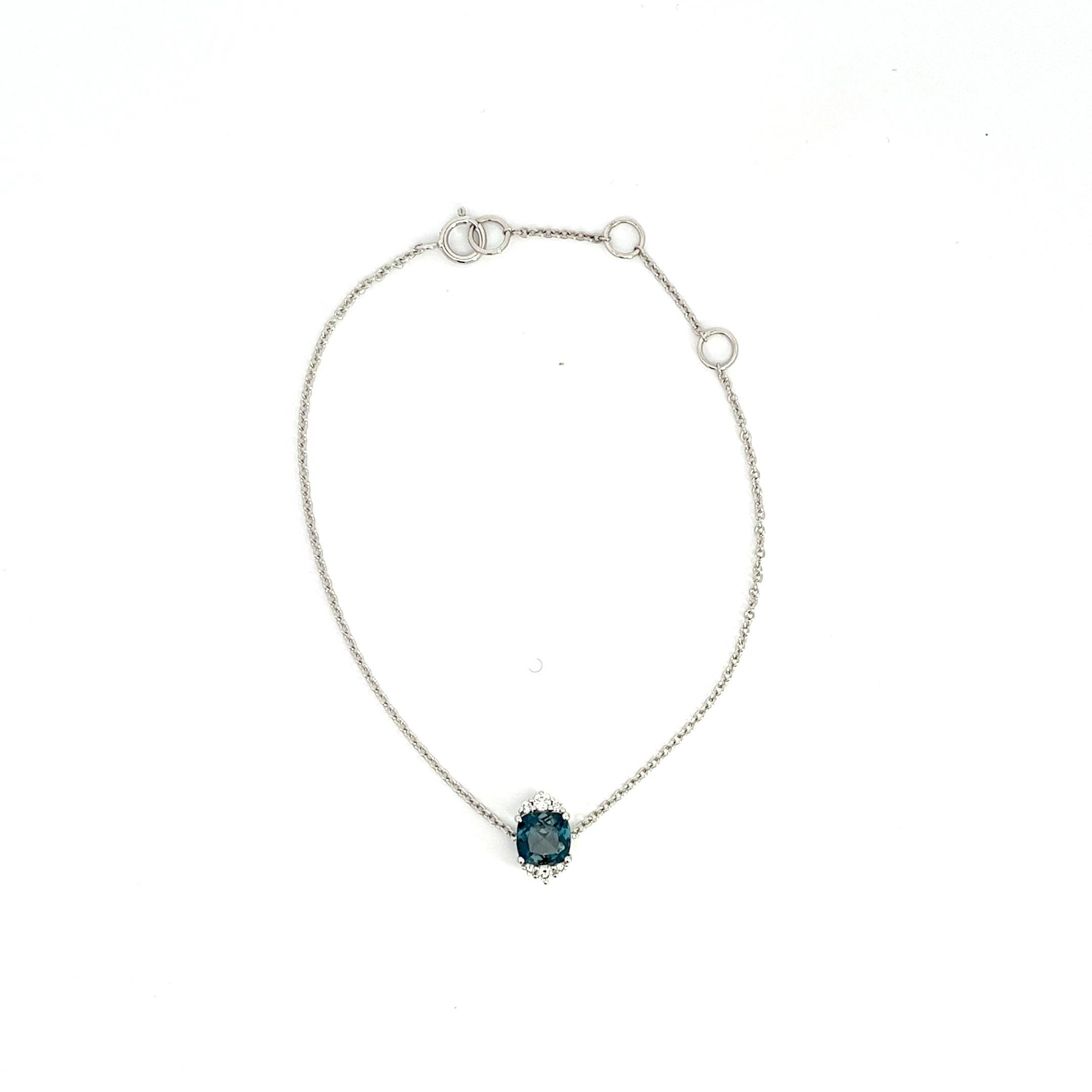 Bracelet Eternelle Diamant Londres Topaze Bleue Or Blanc pour Elle Neuf - En vente à Montreux, CH