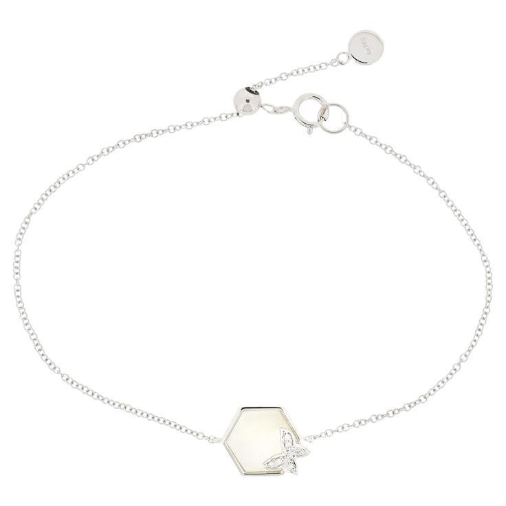 Bracelet Eternelle Diamant Nacre Or Blanc pour Elle
