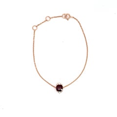 Bracelet Eternelle Grenat Diamant Or Rose pour Elle