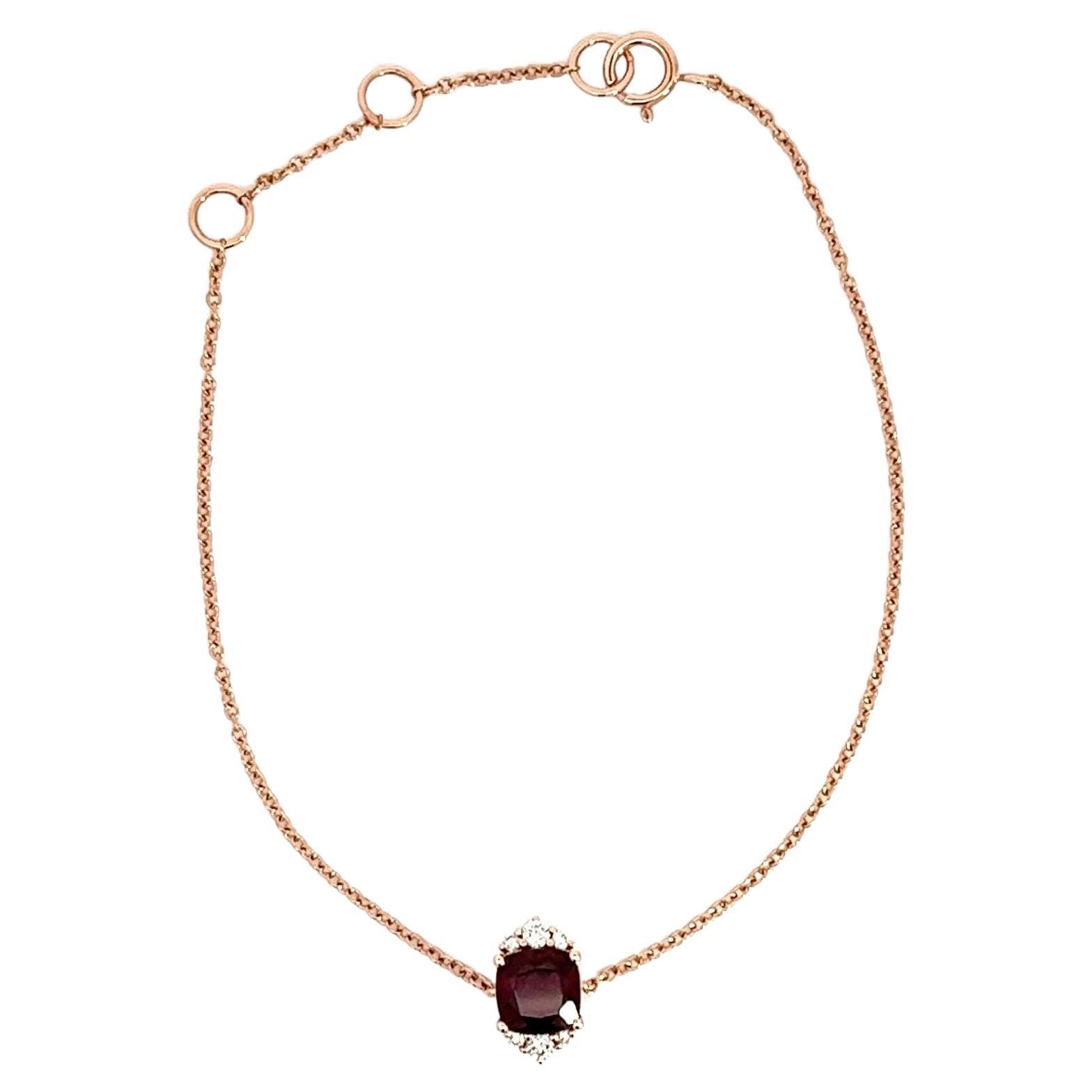 Eternelle Bracelet Garnet Diamond Rose Gold for Her For Sale