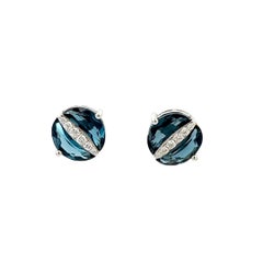 Eternelle Earrings Diamond London Blue Topaz White Gold for Her