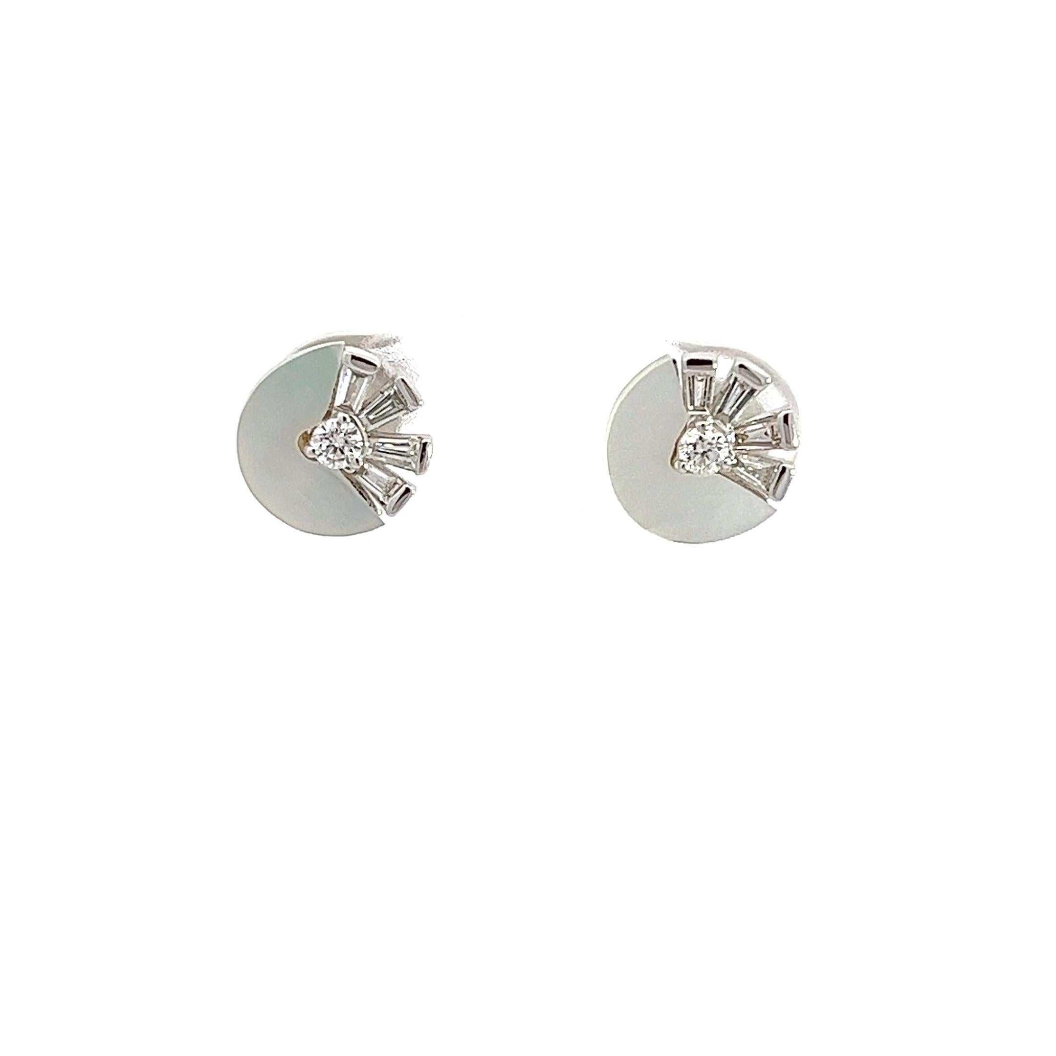 Boucles d'oreilles Eternelle Diamant Nacre Or Blanc pour Elle Neuf - En vente à Montreux, CH