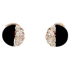 Eternelle Earrings Diamond Onyx Rose Gold for Her