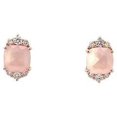 Eternelle Earrings Diamond Pink Quartz Rose Gold for Her
