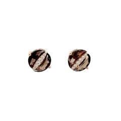 Eternelle Earrings Diamond Smoky Quartz Rose Gold for Her
