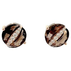 Eternelle Earrings Diamond Smoky Quartz Rose Gold for Her