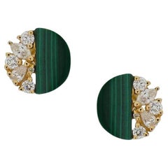 Orecchini Eternelle Malachite Diamante Oro Giallo per Lei
