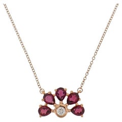 Collier Eternelle Grenat Diamant Or Rose pour Elle