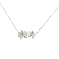 Eternelle Orchid Necklace Mother of Pearl Diamond Yellow Gold for Her