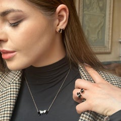 Eternelle Orchidee Halskette Onyx Diamant Rose Gold für Sie
