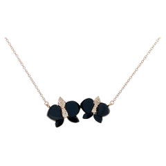 Eternelle Orchid Necklace Onyx Diamond Rose Gold for Her