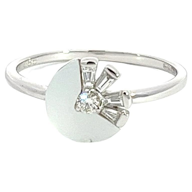 Bague Eternelle Diamant Nacre Or Blanc pour Elle en vente