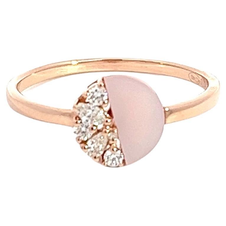 Eternelle Ring aus Roségold mit Diamanten und rosa Perlmutt für ihr im Angebot