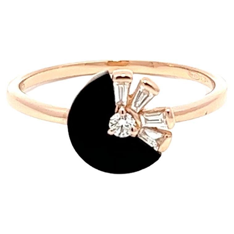 Eternelle Ring Onyx Rose Gold for Her For Sale
