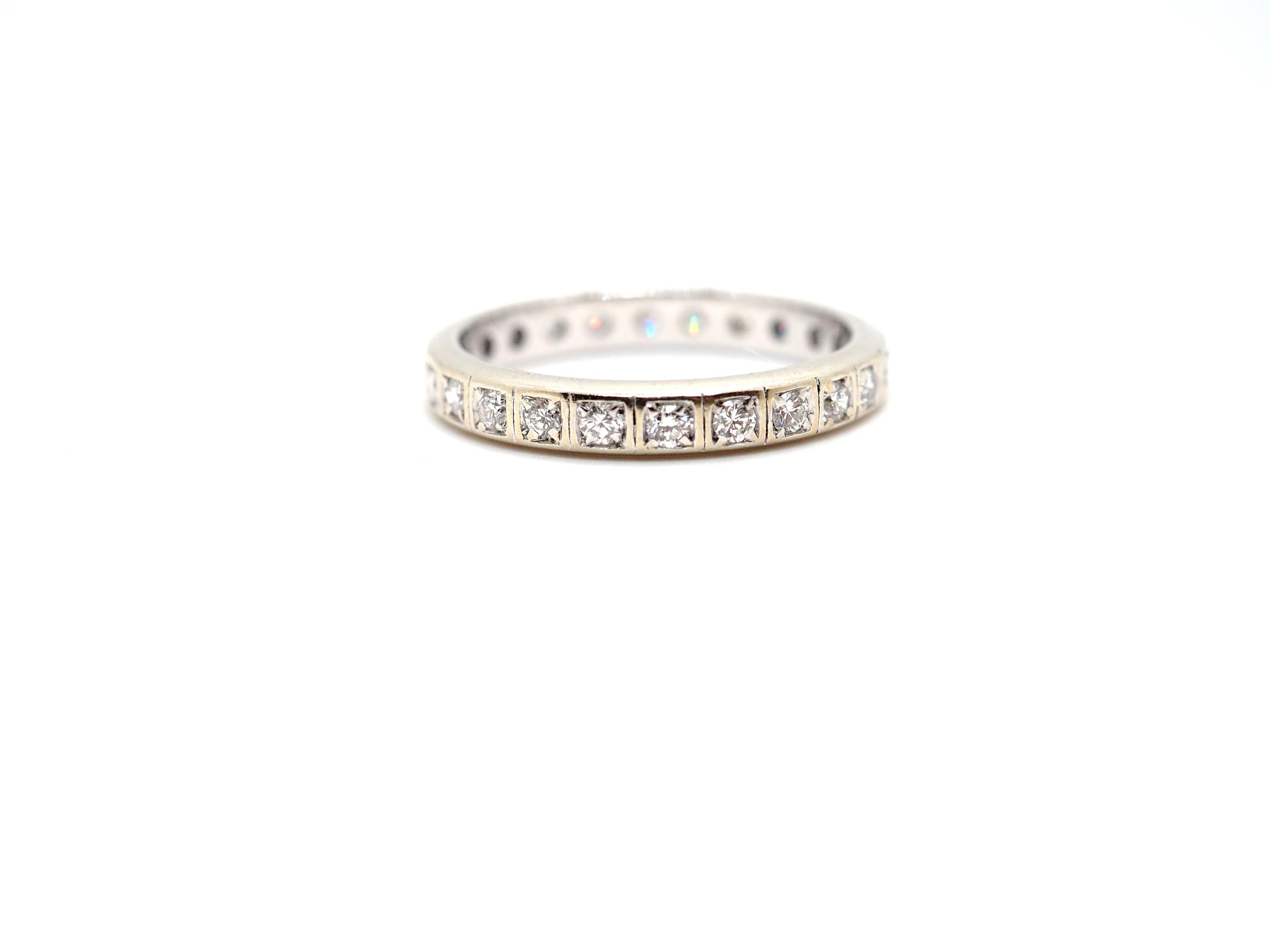 Women's Eternity 18k White Gold Diamond Ring For Sale