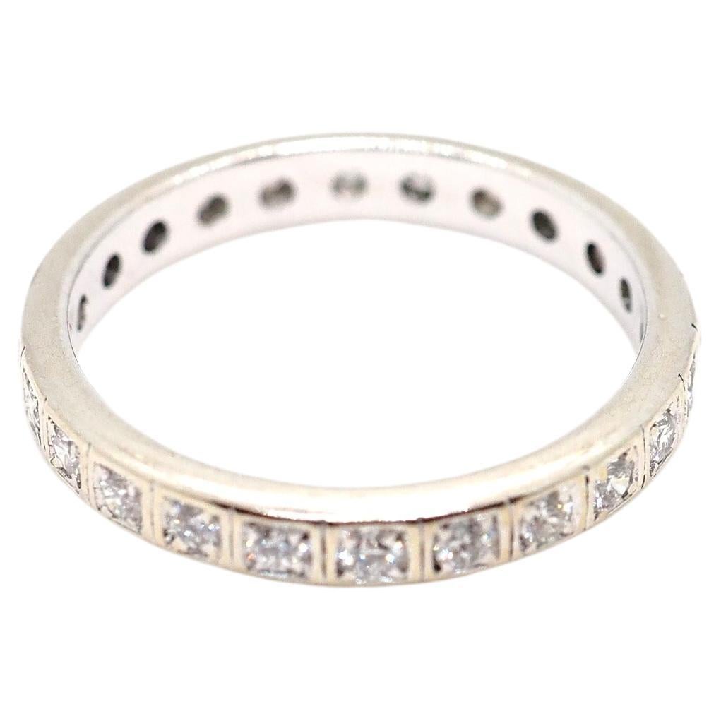 Eternity 18k White Gold Diamond Ring For Sale