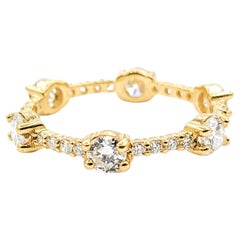 Vintage Eternity 1ctw Diamond Ring In Yellow Gold