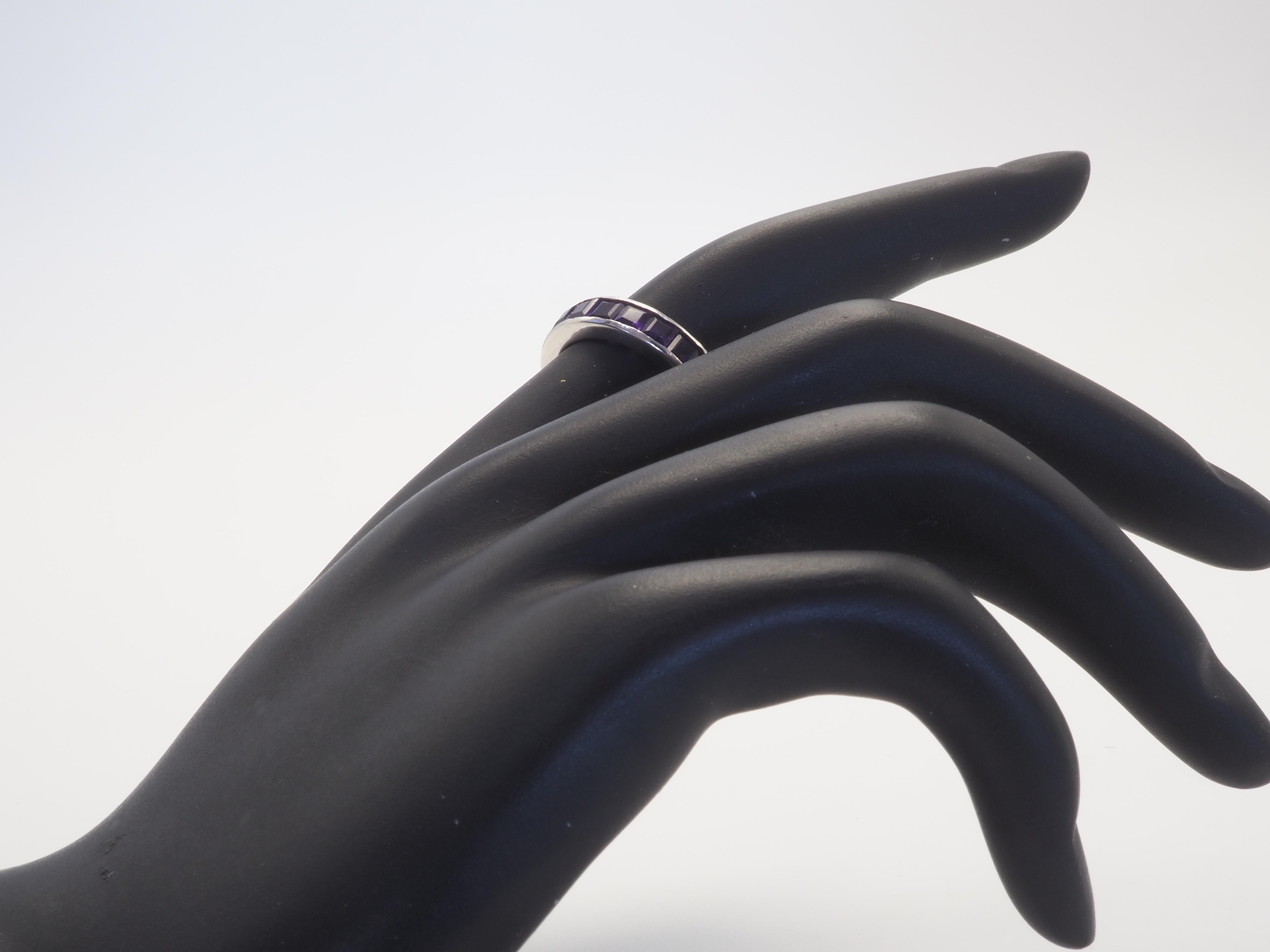Eternity 2,60 Karat quadratischer Amethyst-Ring aus Sterlingsilber 1