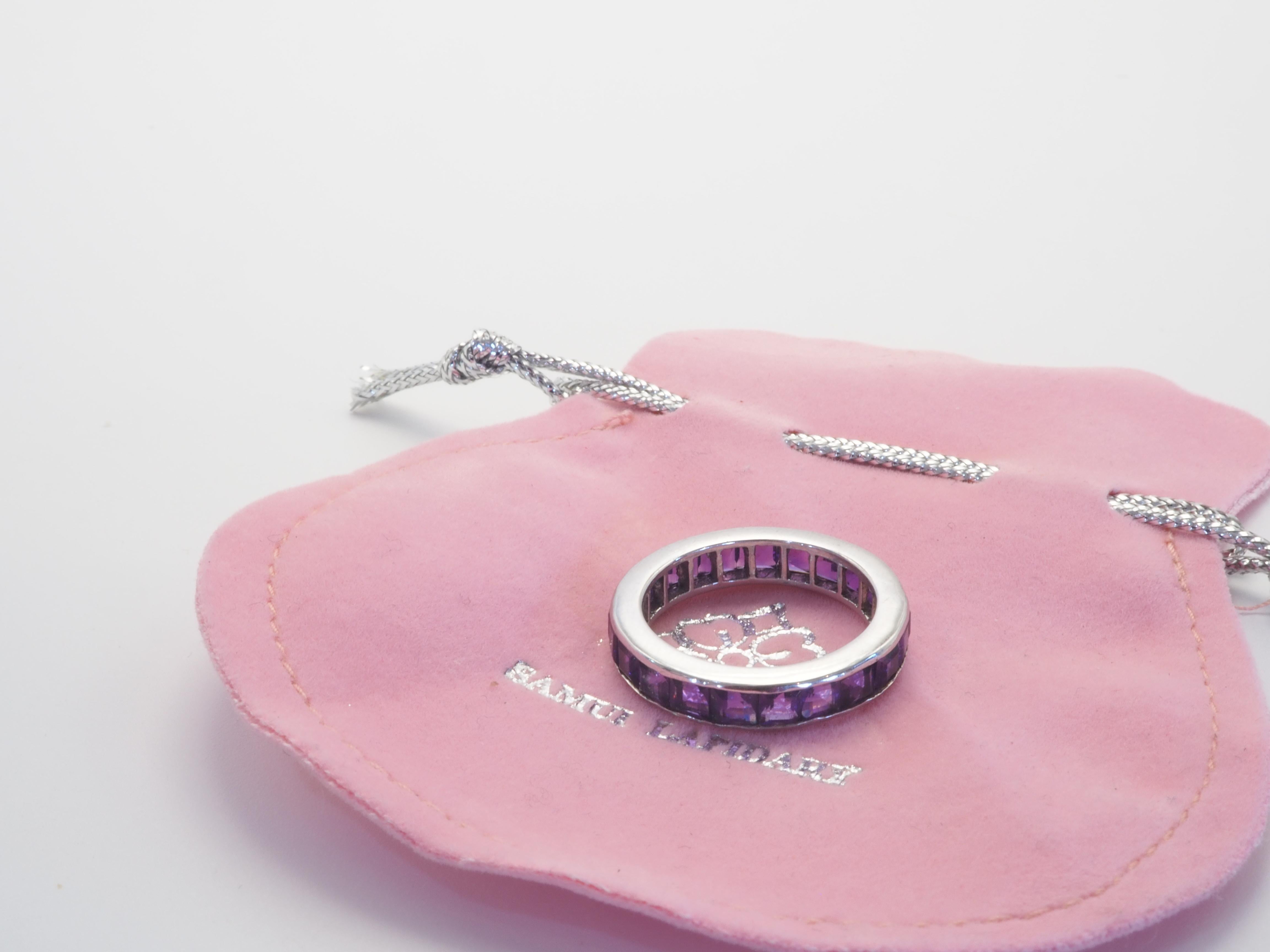Eternity 2,60 Karat quadratischer Amethyst-Ring aus Sterlingsilber 2