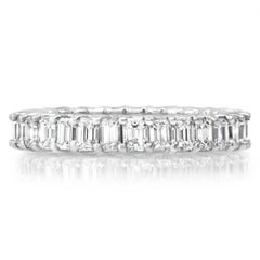 Eternity 2.66 TCW Emerald Cut Diamond White Gold Engagement Stackable Band