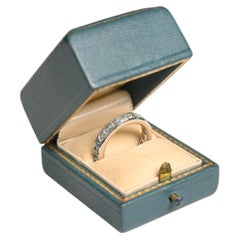 Alianza de boda con aguamarinas. Anillo de eternidad de platino con aguamarinas de corte Asscher, 2,40 TCW