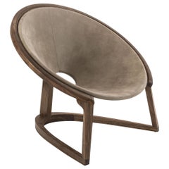 Eternity Armchair with Walnut and Genuine Leather