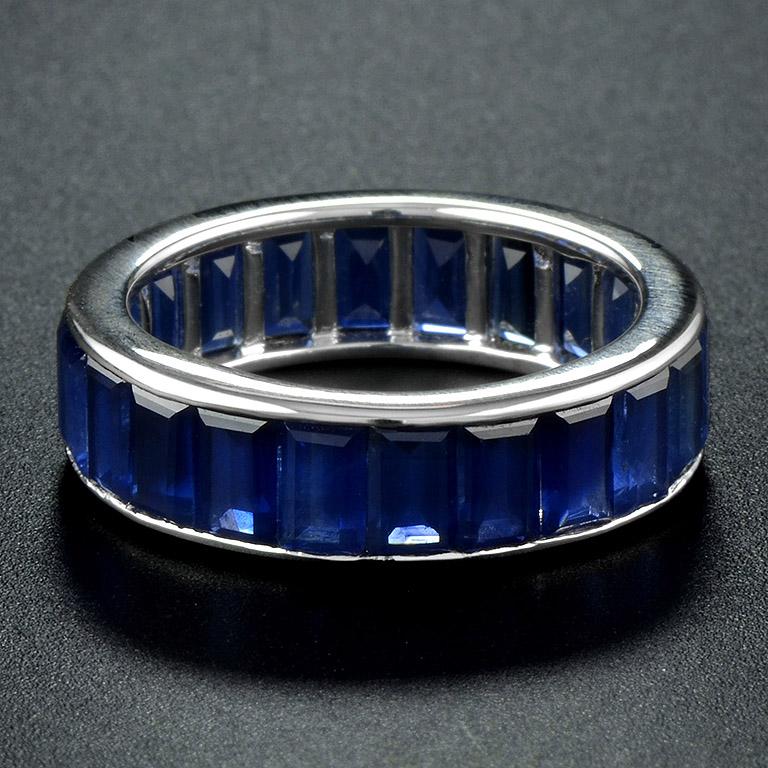 sapphire baguette eternity band