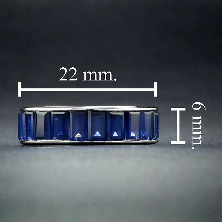 Baguette Cut Baguette Blue Sapphire Eternity Ring