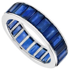 Baguette Blue Sapphire Eternity Ring