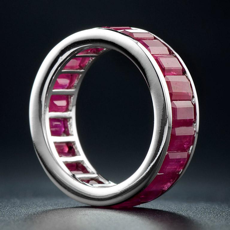 ruby baguette eternity ring