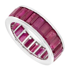 Vintage Eternity Baguette Natural Ruby Ring