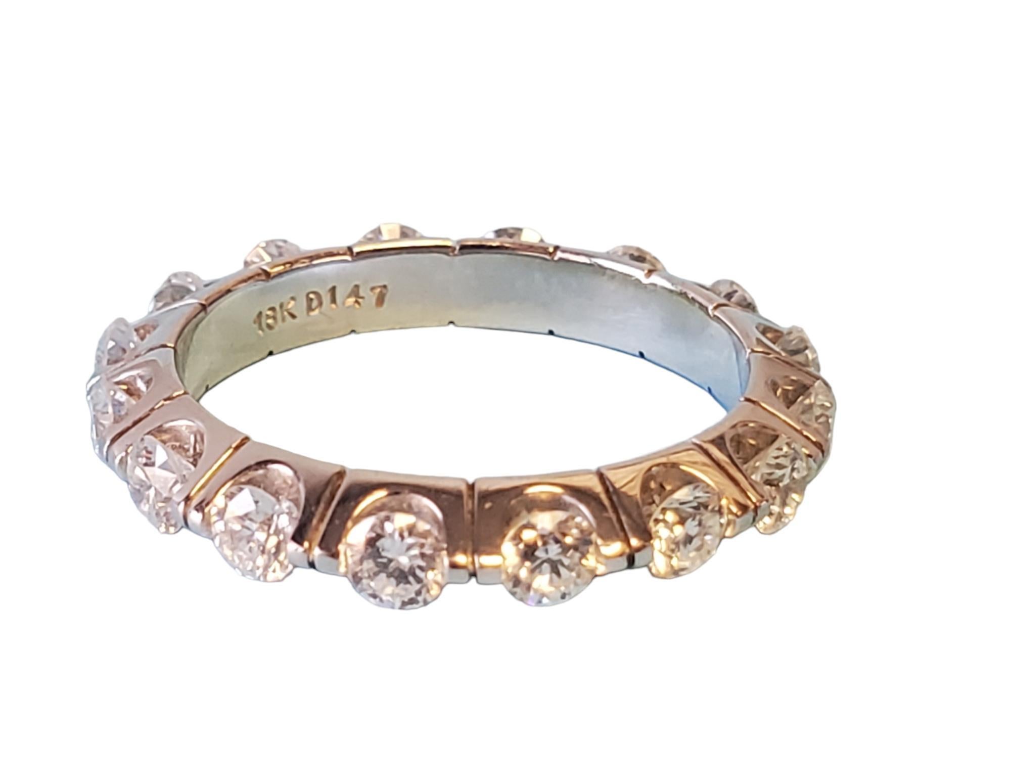 18k White gold knife edge eternity band, this is a rare find...I never see this style as an eternity band it is cool. This is a new - closeout piece. Unworn, beautiful diamond eternity band. This band features 1.50tcw white vs diamonds that exhibit