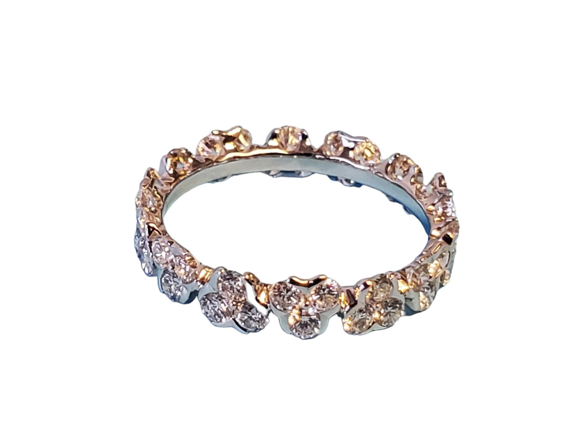 Modern Eternity Band 1.65tcw Flower 18k White Gold White VS Diamonds New Close Out ring For Sale