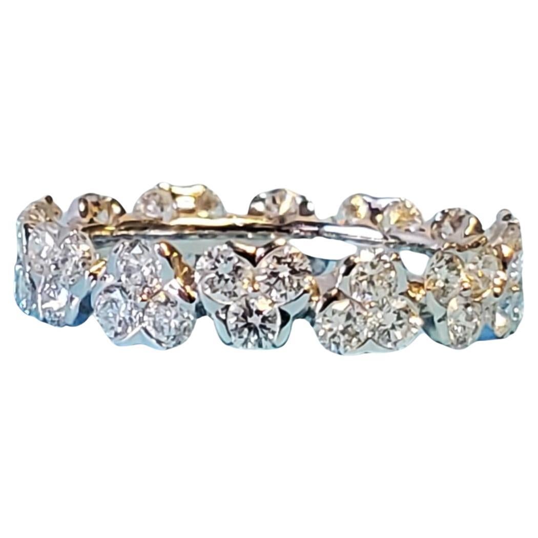 Eternity Band 1.65tcw Flower 18k White Gold White VS Diamonds New Close Out ring For Sale