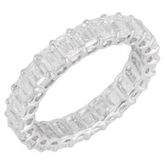 Eternity Band 18K Weißgold Smaragdschliff Diamantring
