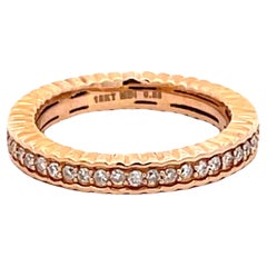 Vintage Eternity Band Diamond Ring Solid 18k Rose Gold