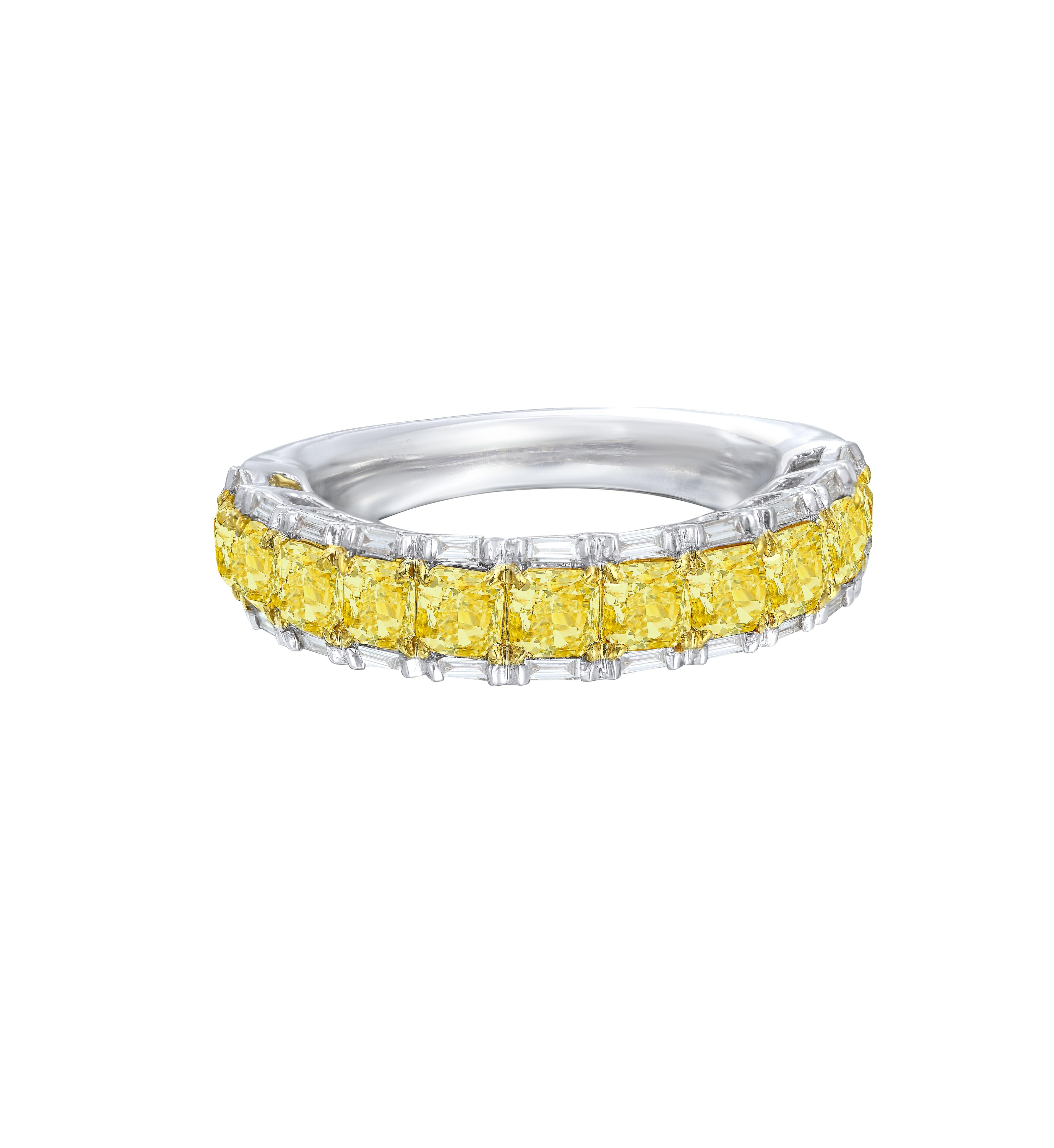 Modern Eternity Band Half with Baguettes, 2.05 Carat