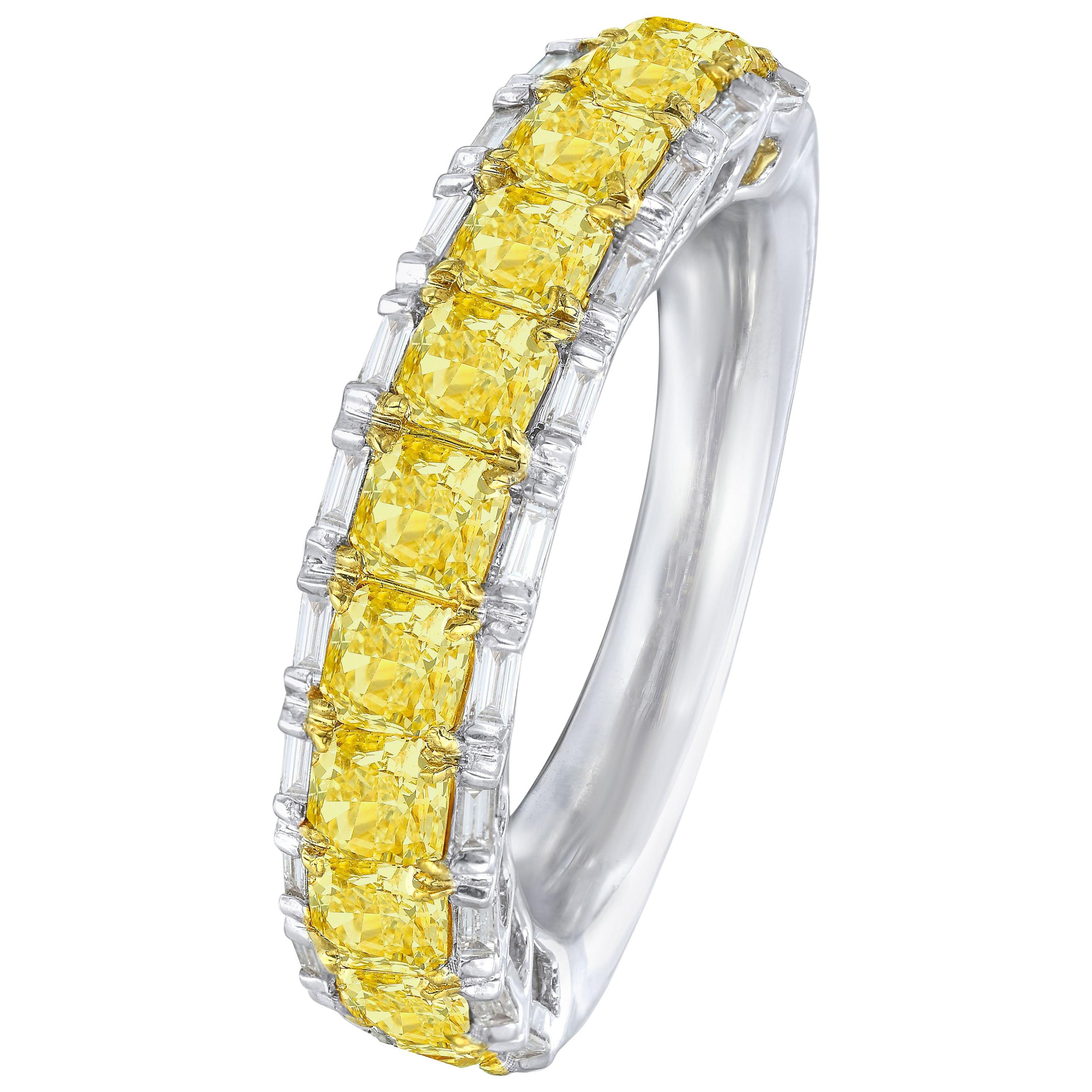 Eternity Band Half with Baguettes, 2.06 Carat For Sale