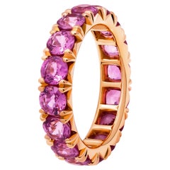 Eternity Band in 18K Rose Gold with Pink Sapphires