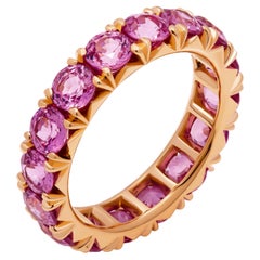 Eternity Band in 18K Rose Gold with Pink Sapphires