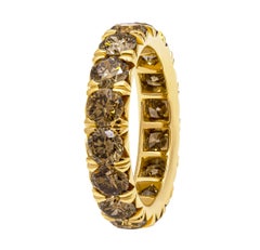 Eternity Band in 18K Yellow Gold with Champagne Diamonds