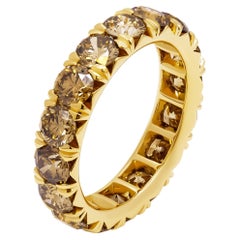 Eternity Band in 18K Yellow Gold with Champagne Diamonds