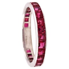 Eternity Band in .950 Platinum with 2.01 Carats of Burmese Vivid Red Rubies