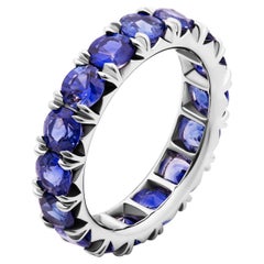 Eternity Band in Platinum with Blue Sapphires