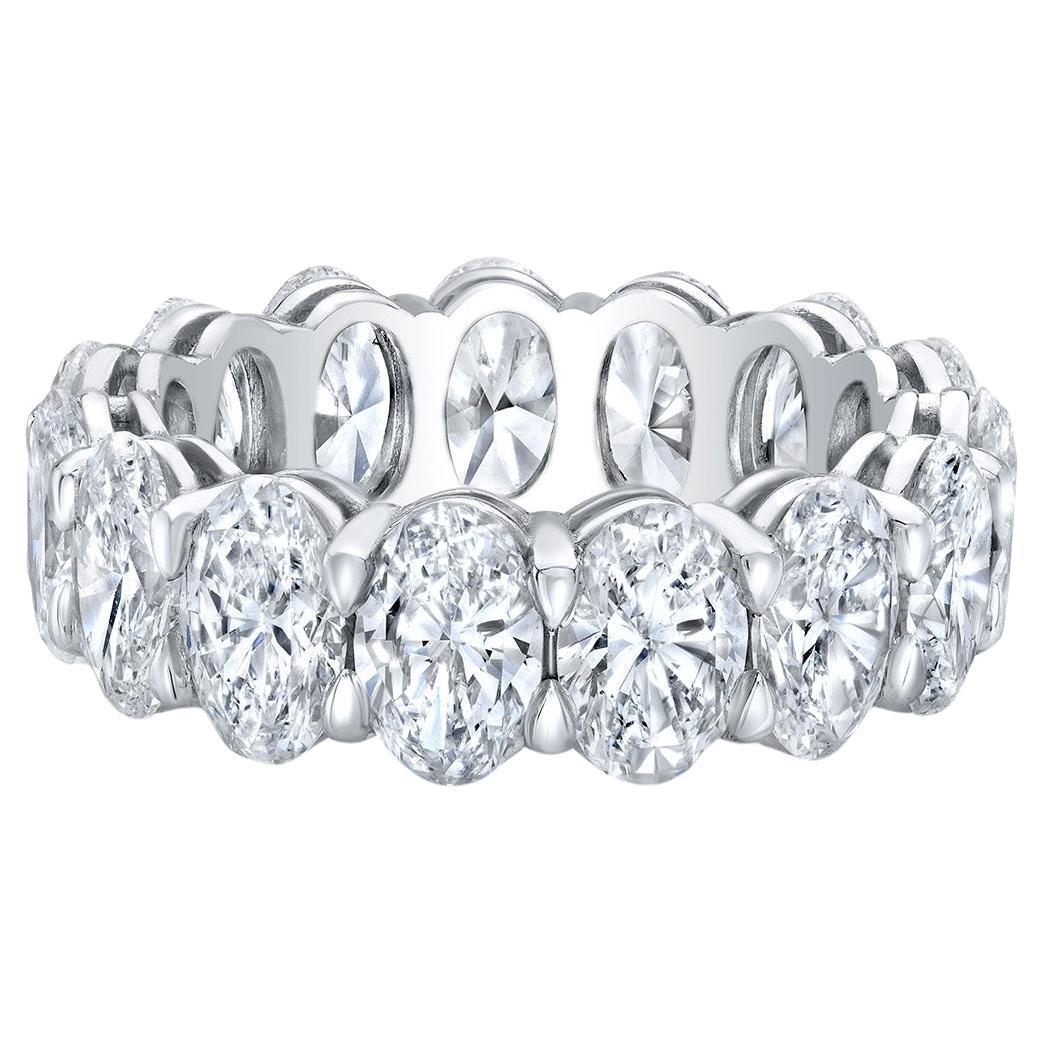 Eternity Band in Platinum with GIA certified G-H/SI1-SI2 Oval Diamonds. D7.56ct.