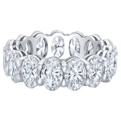 Eternity Band in Platinum with GIA certified G-H/VVS2-SI1 Oval Diamonds. D5.17ct