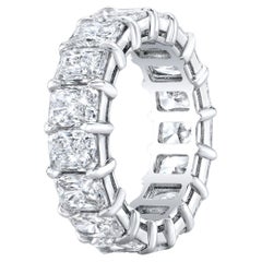 Eternity Band in Platinum with GIA F-H/SI1-SI2 Radiant Diamonds. D10.60ct.t.w.