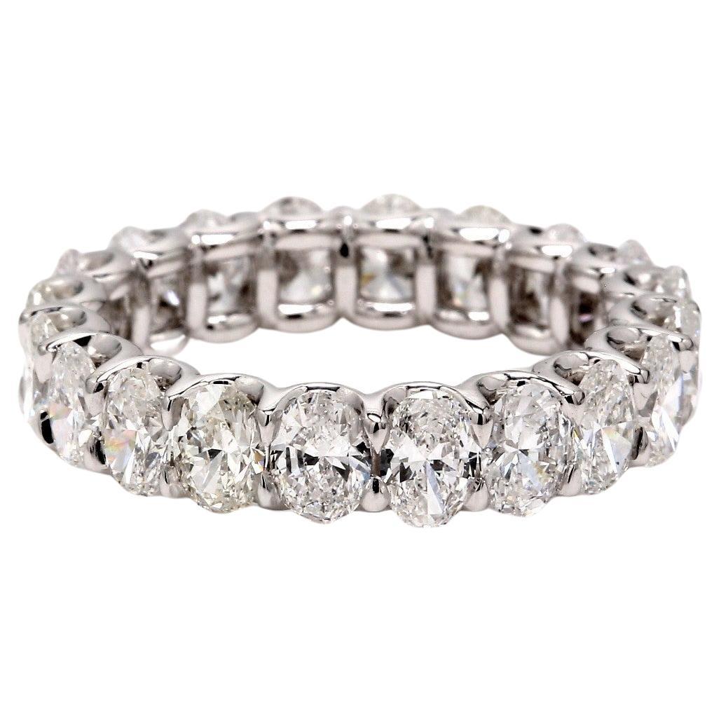 Eternity Band in Platinum with Oval Cut Diamonds. D3.93ct.t.w.