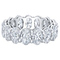 Eternity Band in Platinum with Oval Cut Diamonds. D4.10ct.t.w.